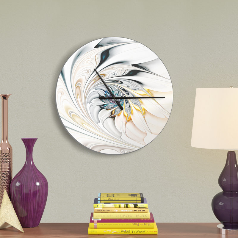 East Urban Home Oversized Stained Glass Floral Art Wall Clock & Reviews